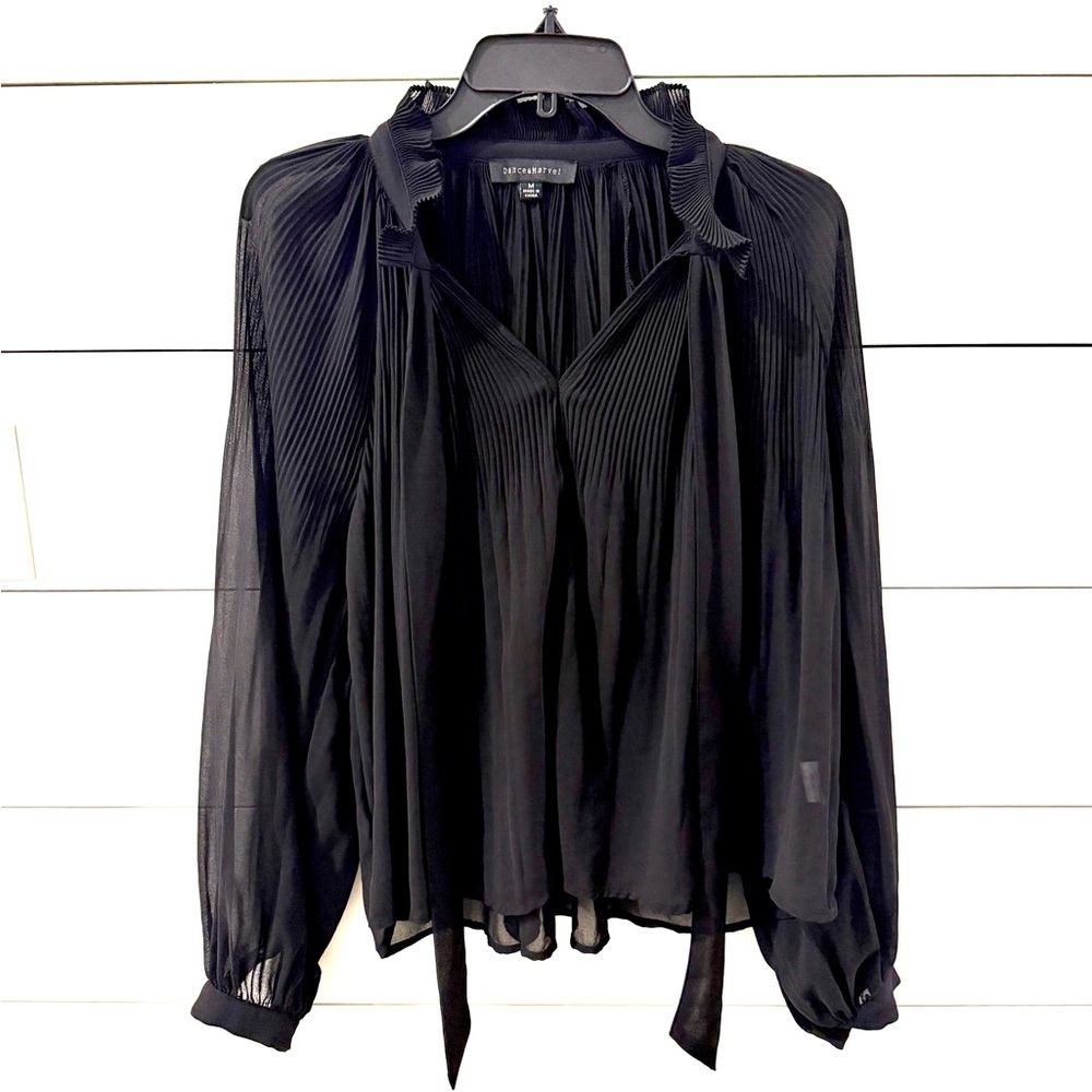 Dance & Marvel Black Pleated Blouse